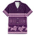 Purple Samoa Siapo Teuila Flowers Family Matching Off Shoulder Maxi Dress and Hawaiian Shirt