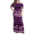 Purple Samoa Siapo Teuila Flowers Family Matching Off Shoulder Maxi Dress and Hawaiian Shirt