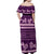 Purple Samoa Siapo Teuila Flowers Off Shoulder Maxi Dress