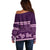 Purple Samoa Siapo Teuila Flowers Off Shoulder Sweater