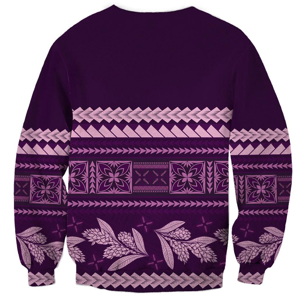 Purple Samoa Siapo Teuila Flowers Sweatshirt