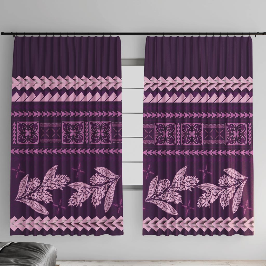 Purple Samoa Siapo Teuila Flowers Window Curtain