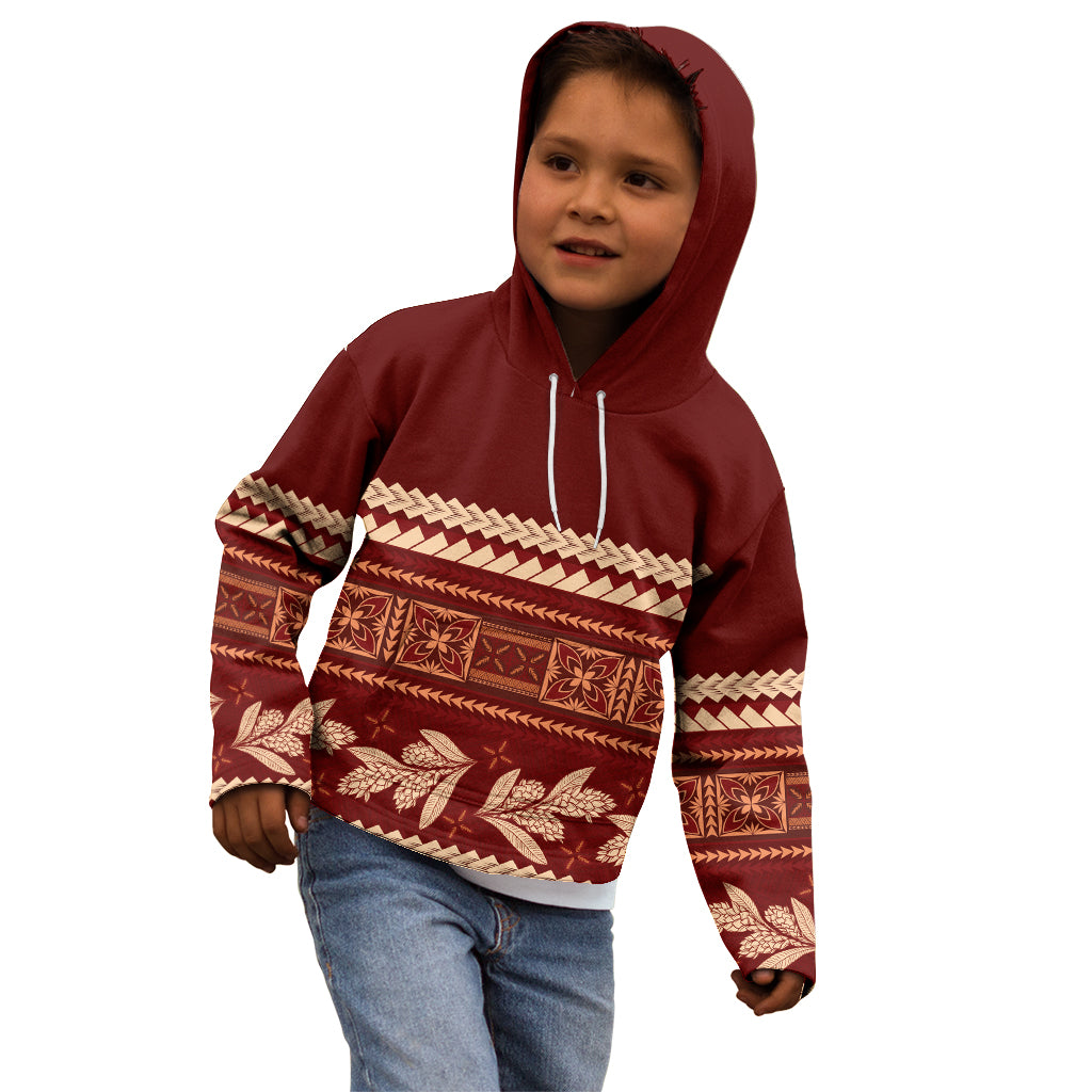 Red Samoa Siapo Teuila Flowers Kid Hoodie