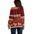 Red Samoa Siapo Teuila Flowers Off Shoulder Sweater