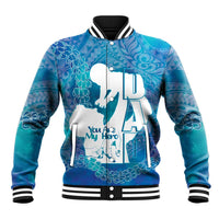 Turquoise Polynesia Father's Day Baseball Jacket Dad You Are My Hero LT14 Unisex Turquoise - Polynesian Pride
