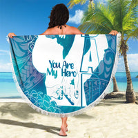 Turquoise Polynesia Father's Day Beach Blanket Dad You Are My Hero
