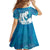 Turquoise Polynesia Father's Day Kid Short Sleeve Dress Dad You Are My Hero