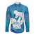 Turquoise Polynesia Father's Day Long Sleeve Button Shirt Dad You Are My Hero