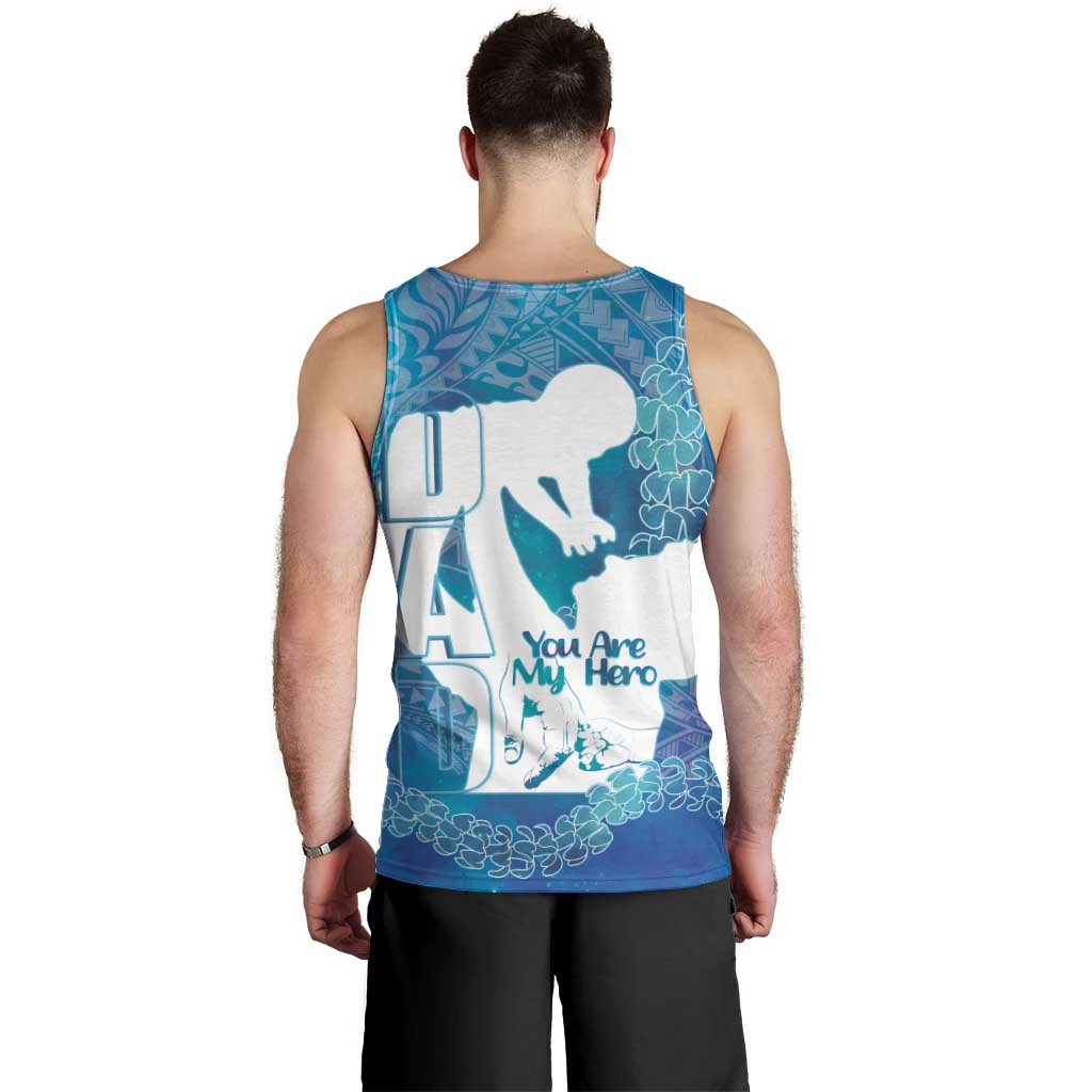 Turquoise Polynesia Father's Day Men Tank Top Dad You Are My Hero