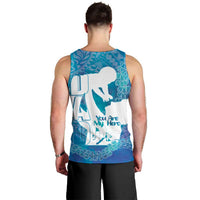 Turquoise Polynesia Father's Day Men Tank Top Dad You Are My Hero