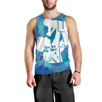 Turquoise Polynesia Father's Day Men Tank Top Dad You Are My Hero