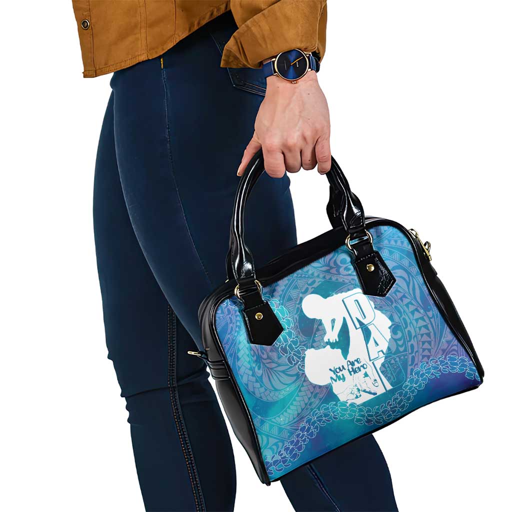 Turquoise Polynesia Father's Day Shoulder Handbag Dad You Are My Hero