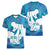 Turquoise Polynesia Father's Day Women V-Neck T-Shirt Dad You Are My Hero