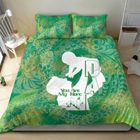 Green Polynesia Father's Day Bedding Set Dad You Are My Hero