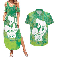 Green Polynesia Father's Day Couples Matching Summer Maxi Dress and Hawaiian Shirt Dad You Are My Hero LT14 Green - Polynesian Pride