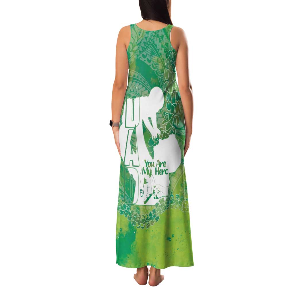 Green Polynesia Father's Day Family Matching Tank Maxi Dress and Hawaiian Shirt Dad You Are My Hero LT14 - Polynesian Pride