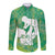 Green Polynesia Father's Day Long Sleeve Button Shirt Dad You Are My Hero