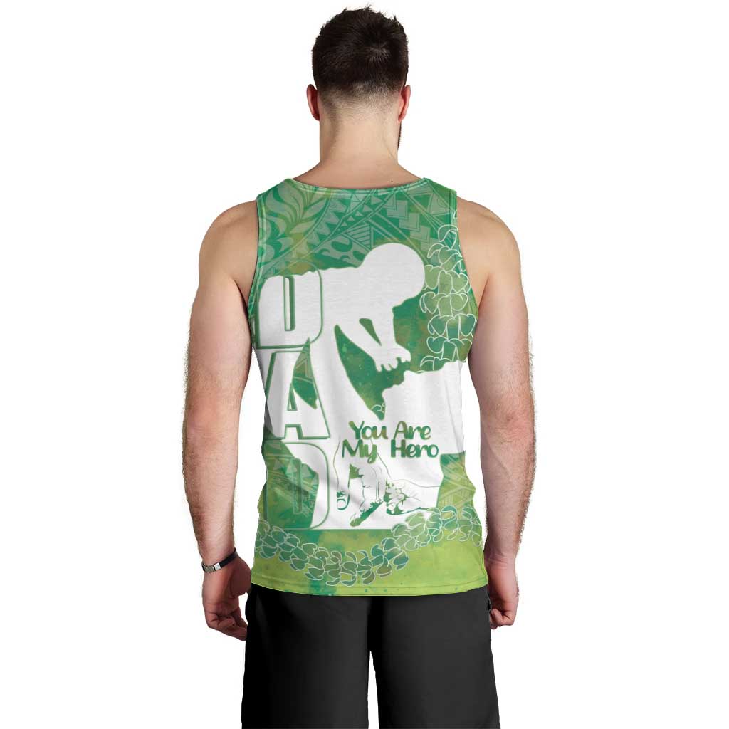 Green Polynesia Father's Day Men Tank Top Dad You Are My Hero
