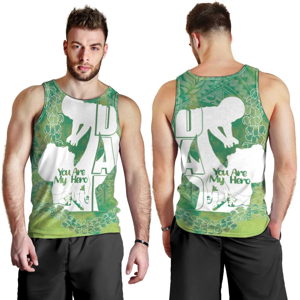 Green Polynesia Father's Day Men Tank Top Dad You Are My Hero