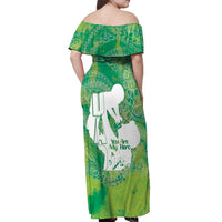 Green Polynesia Father's Day Off Shoulder Maxi Dress Dad You Are My Hero