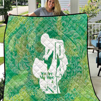 Green Polynesia Father's Day Quilt Dad You Are My Hero LT14 Green - Polynesian Pride
