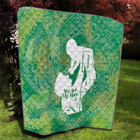 Green Polynesia Father's Day Quilt Dad You Are My Hero LT14 - Polynesian Pride
