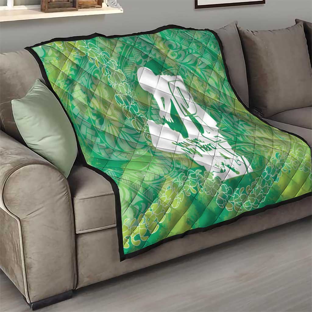Green Polynesia Father's Day Quilt Dad You Are My Hero LT14 - Polynesian Pride