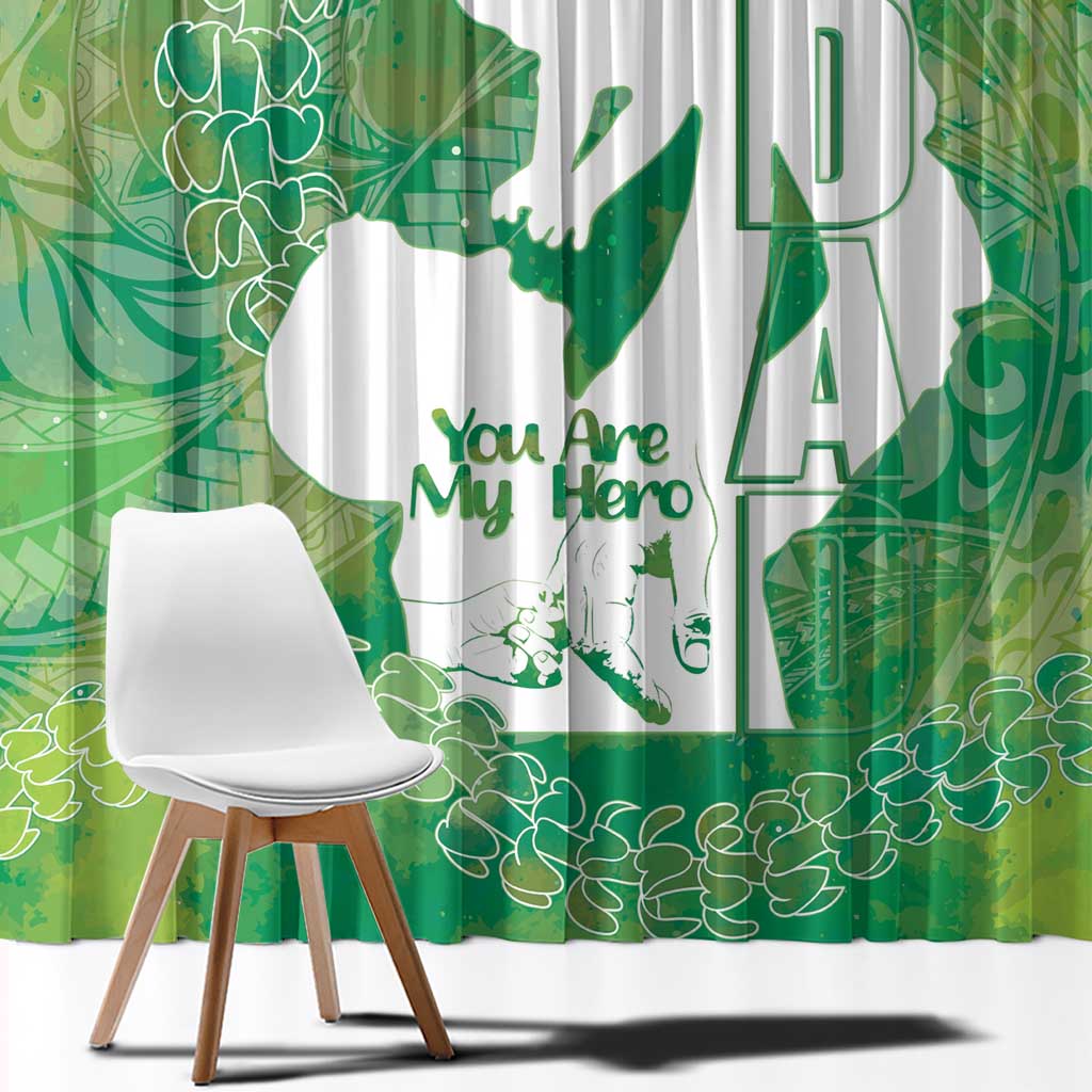 Green Polynesia Father's Day Window Curtain Dad You Are My Hero LT14 - Polynesian Pride