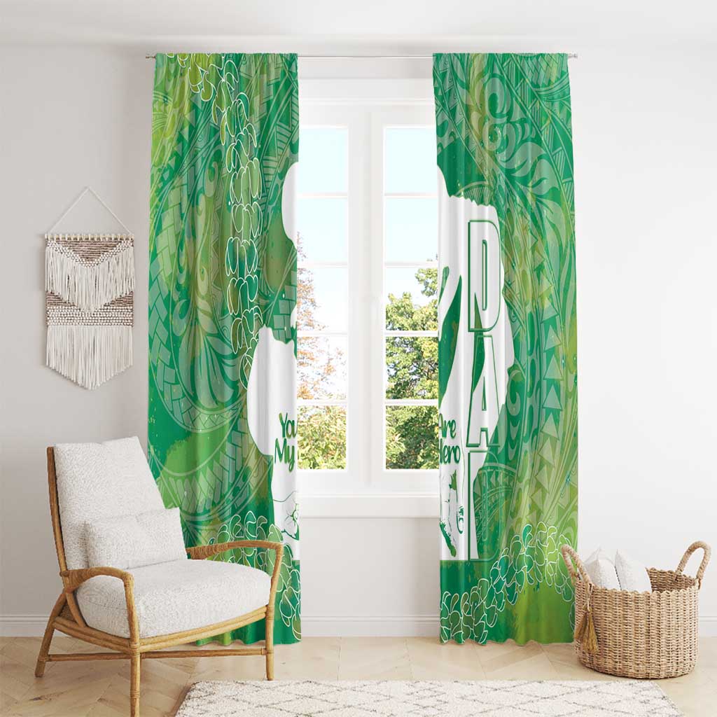 Green Polynesia Father's Day Window Curtain Dad You Are My Hero LT14 - Polynesian Pride