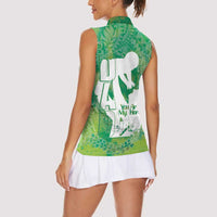 Green Polynesia Father's Day Women Sleeveless Polo Shirt Dad You Are My Hero LT14 - Polynesian Pride