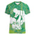 Green Polynesia Father's Day Women V-Neck T-Shirt Dad You Are My Hero