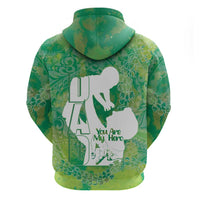 Green Polynesia Father's Day Zip Hoodie Dad You Are My Hero