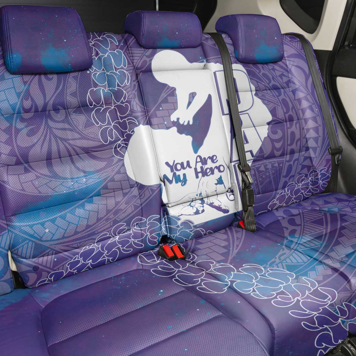 Purple Polynesia Father's Day Back Car Seat Cover Dad You Are My Hero