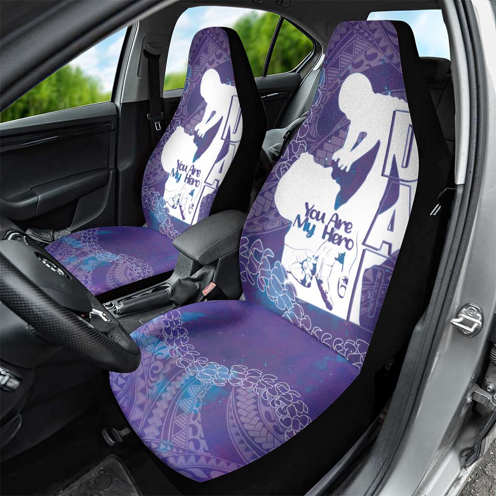 Purple Polynesia Father's Day Car Seat Cover Dad You Are My Hero
