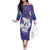 Purple Polynesia Father's Day Family Matching Off The Shoulder Long Sleeve Dress and Hawaiian Shirt Dad You Are My Hero