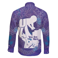 Purple Polynesia Father's Day Family Matching Off Shoulder Maxi Dress and Hawaiian Shirt Dad You Are My Hero