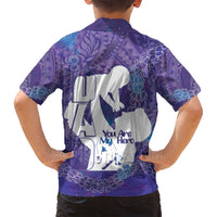 Purple Polynesia Father's Day Family Matching Tank Maxi Dress and Hawaiian Shirt Dad You Are My Hero LT14 - Polynesian Pride