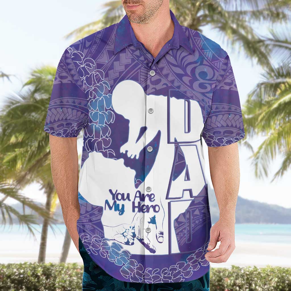 Purple Polynesia Father's Day Hawaiian Shirt Dad You Are My Hero