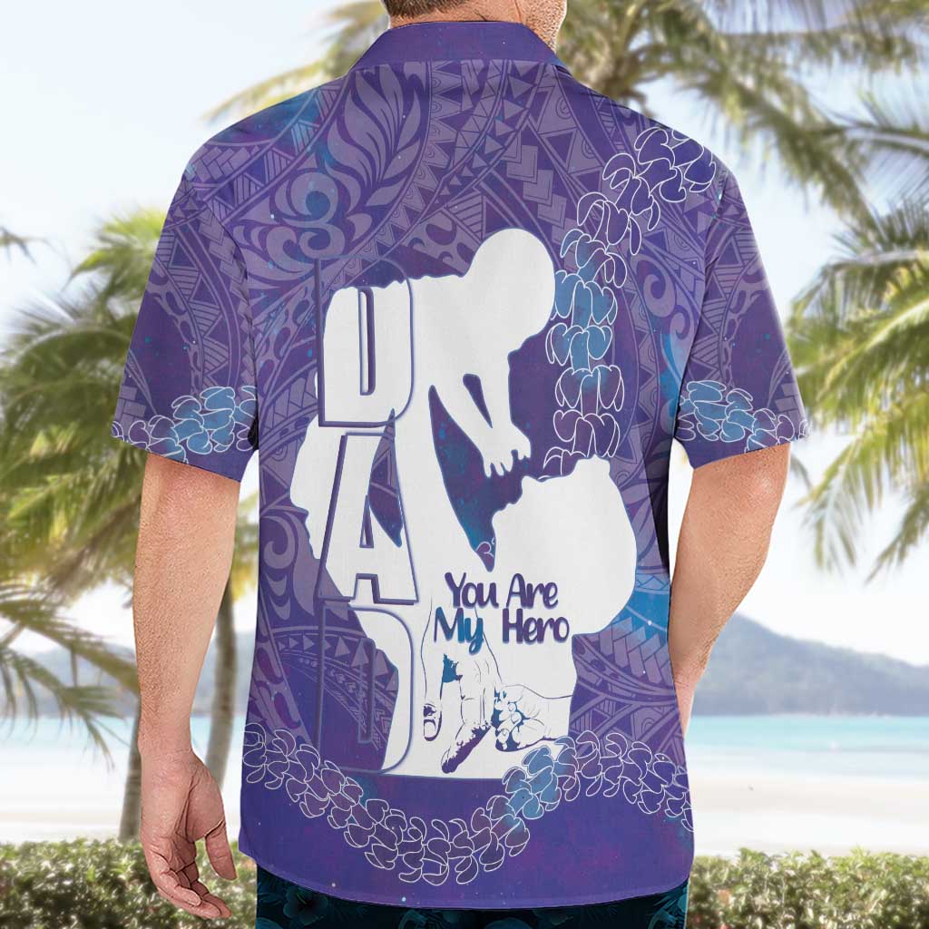 Purple Polynesia Father's Day Hawaiian Shirt Dad You Are My Hero