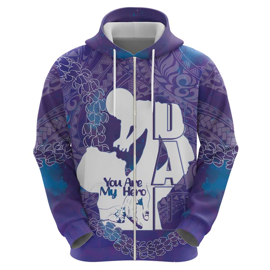 Purple Polynesia Father's Day Hoodie Dad You Are My Hero