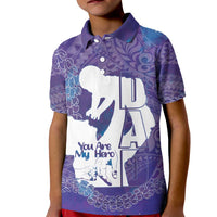 Purple Polynesia Father's Day Kid Polo Shirt Dad You Are My Hero LT14 Kid Purple - Polynesian Pride