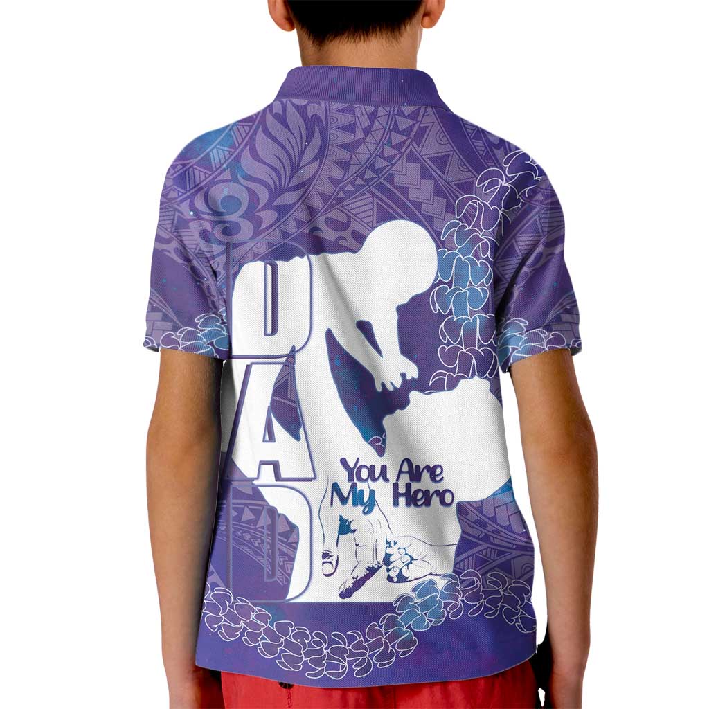 Purple Polynesia Father's Day Kid Polo Shirt Dad You Are My Hero LT14 - Polynesian Pride