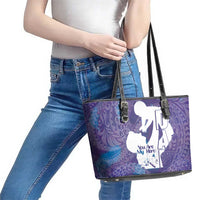 Purple Polynesia Father's Day Leather Tote Bag Dad You Are My Hero LT14 - Polynesian Pride