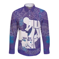 Purple Polynesia Father's Day Long Sleeve Button Shirt Dad You Are My Hero LT14 Unisex Purple - Polynesian Pride