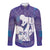 Purple Polynesia Father's Day Long Sleeve Button Shirt Dad You Are My Hero