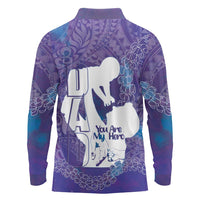 Purple Polynesia Father's Day Long Sleeve Polo Shirt Dad You Are My Hero LT14 - Polynesian Pride