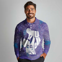 Purple Polynesia Father's Day Long Sleeve Polo Shirt Dad You Are My Hero LT14 - Polynesian Pride