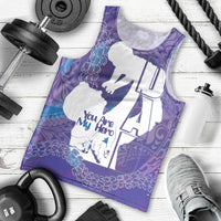 Purple Polynesia Father's Day Men Tank Top Dad You Are My Hero