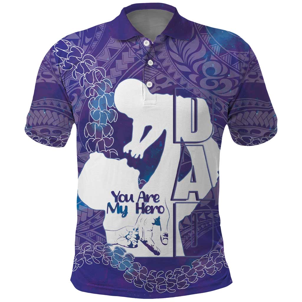 Purple Polynesia Father's Day Polo Shirt Dad You Are My Hero