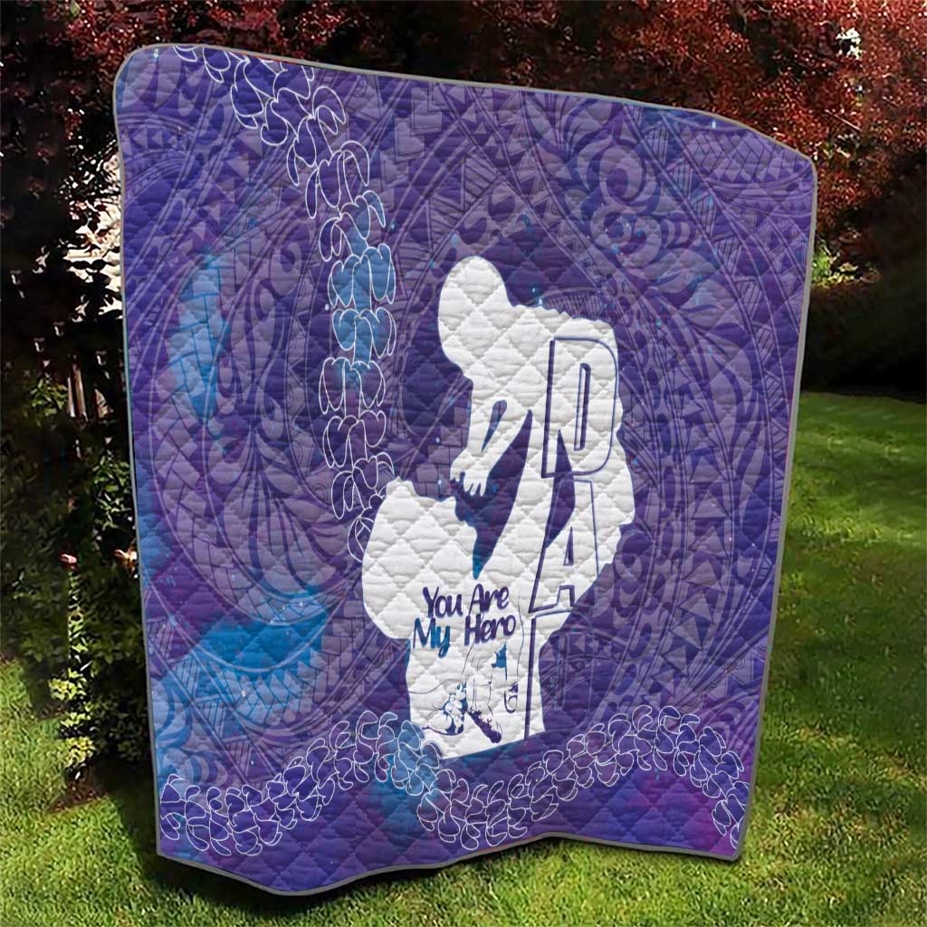Purple Polynesia Father's Day Quilt Dad You Are My Hero LT14 - Polynesian Pride